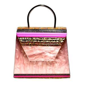 Olga Berg Acrylic Top Handle Bag (Missing Strap)